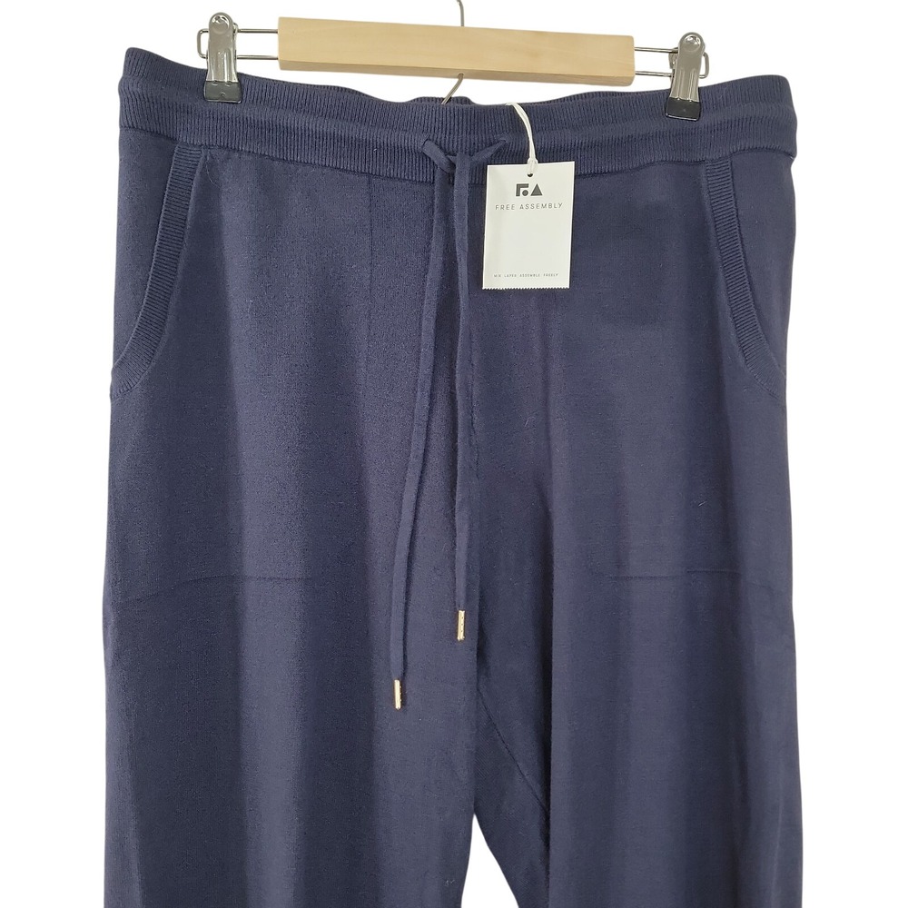 Free Assembly Womens Large Jogger Pants Navy Blue  Lounge Sweatpants NWT - Picture 3 of 7